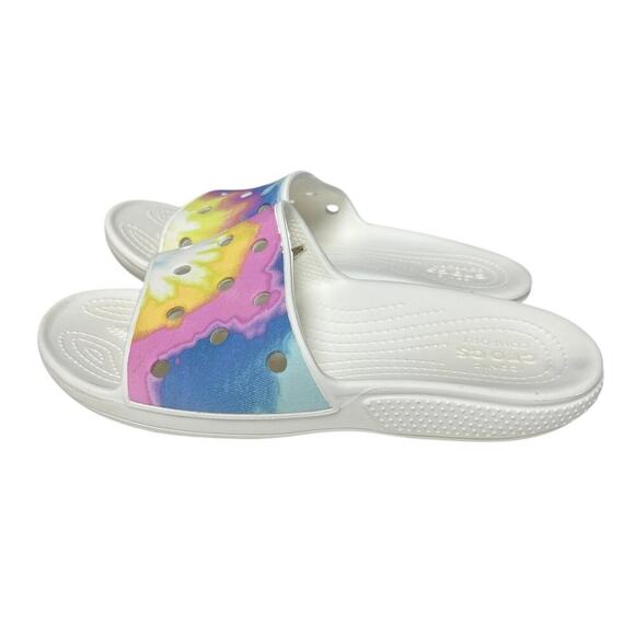 Crocs Unisex Classic Slide Open Toe Sandals Tie-Dye Size M6 W8 - Picture 1 of 11